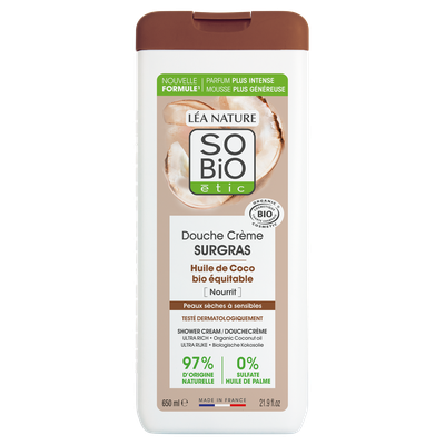 Ultra rich shower cream - Organic coconut oil - So'bio étic - Hygiene