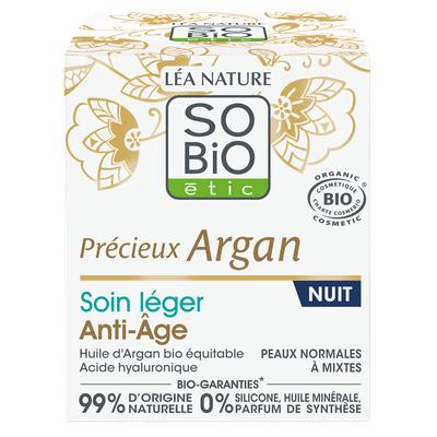 Soin Léger Anti-Âge Nuit, Précieux Argan - So'bio étic - Visage