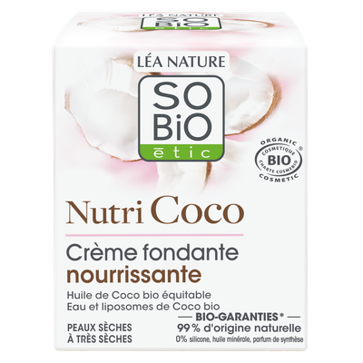 Crème fondante nourrissante au coco bio - Crème peau sèche à très