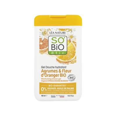 Gel Douche hydratant - Agrumes & Fleurs d'Oranger bio - So'bio étic - Hygiène