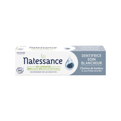 Whitening care toothpaste - bamboo charcoal & organic aloe vera juice - Natessance - Hygiene