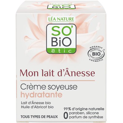 Crème soyeuse hydratante - Mon Lait d’Ânesse - So'bio étic - Visage