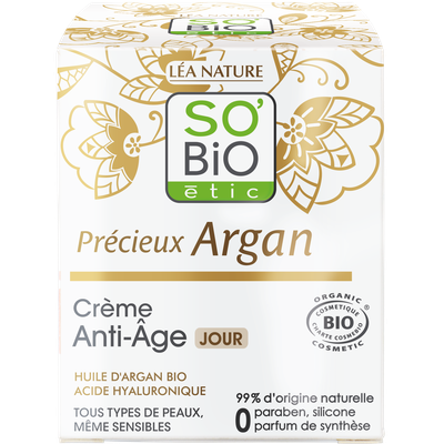 Crème de jour anti-âge - Précieux Argan - So'bio étic - Visage