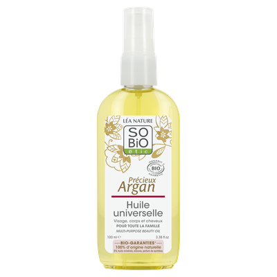 Huile universelle - Précieux Argan - So'bio étic - Visage - Cheveux - Corps