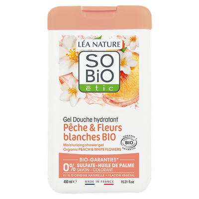 Moisturizing shower gel - Organic Peach & White Flowers - So'bio étic - Hygiene