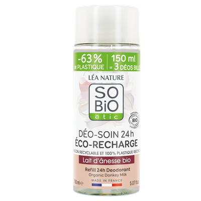 Déo-Soin 24h Eco-Recharge - Lait d'ânesse - So'bio étic - Hygiène