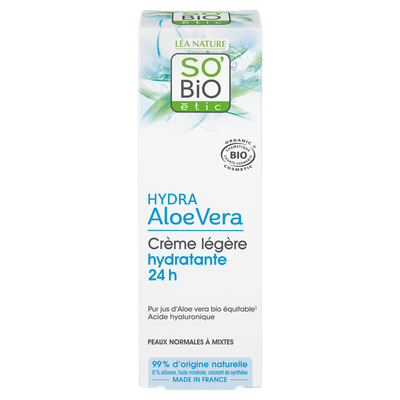24h moisturizing light cream - Hydra Aloe Vera - So'bio étic - Face