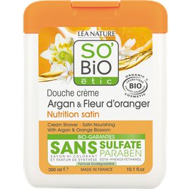 Douche crème argan et fleur d'oranger - Nutrition satin - So'bio étic - Hygiène