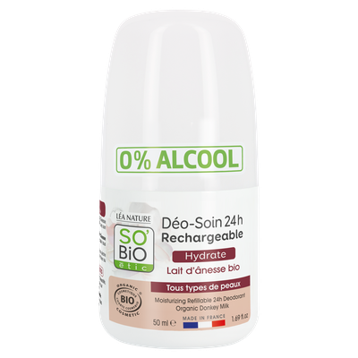 Moisturizing Refillable 24H Deodorant - Organic Donkey Milk - All skin types - So'bio étic - Hygiene