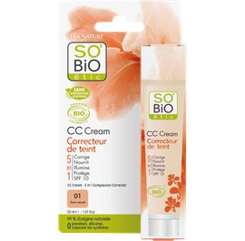CC Cream, 5 in 1 Complexion Corrector - 01 light, natural - So'bio étic - Makeup