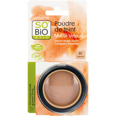 Face powder - velvety matt finish - 01 beige clair - So'bio étic - Makeup