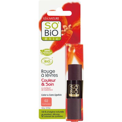 Lipstick - 02 Light coral - So'bio étic - Makeup