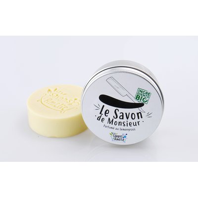 Savon De Monsieur - Savon De Rasage Parfum Lemongrass (Odeur Citronnée) - Les savons d'Amélie - Hygiène