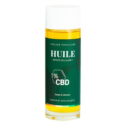 ​​​​​​​​Huile Détente Cellulaire + CBD - Atelier Populaire - Massage et détente