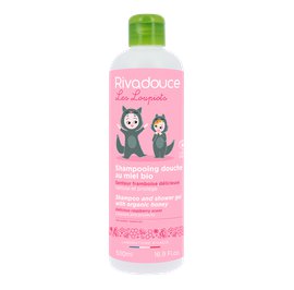 image produit Shampoo and shower gel with organic honey delicious raspberry scent 