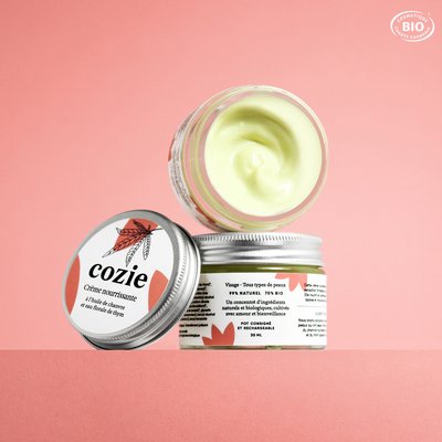 Crème nourrissante à l’huile de chanvre et eau florale de thym - Cozie - Visage