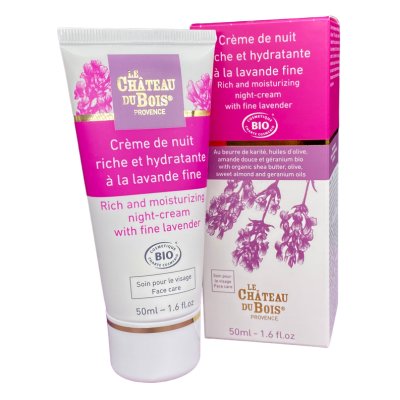 Face Moisturizing Night-Cream With Fine Lavender - Le Château du Bois Provence - Face