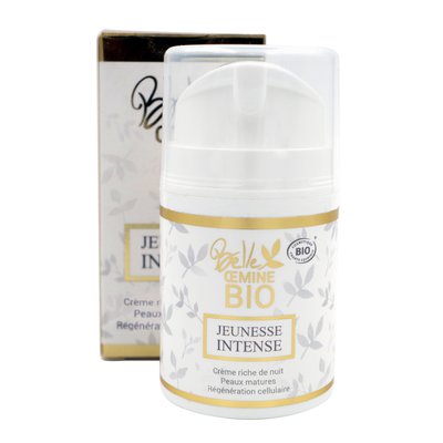 JEUNESSE INTENSE Crème Riche de Nuit - BELLE OEMINE BIO - Santé - Visage