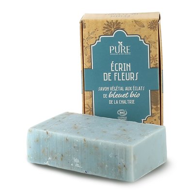 Ecrin de fleurs savon végétal - éclats de bleuet - PURE - Hygiène