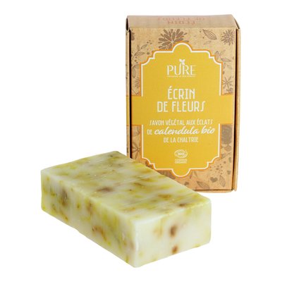 Ecrin de fleurs savon végétal - éclats de calendula - PURE - Hygiène