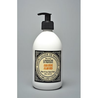 French Milled Liquid Soap Almond 500ml and 1L - La Manufacture en Provence - Hygiene