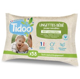 image produit Lingettes compostable sans parfum Tidoo Care 