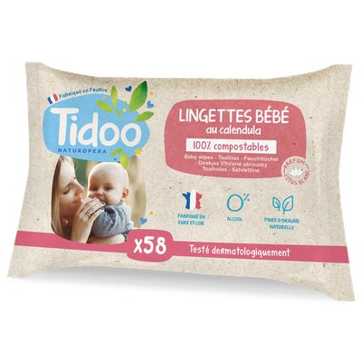 Lingettes compostable parfumées - TIDOO - Baby / Children - Body