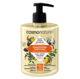 SHAMPOOING FORTIFIANT SAUGE - CITRON - QUINQUINA - COSMO NATUREL - Cheveux