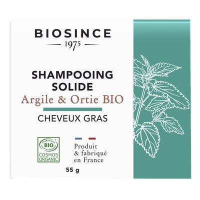 SHAMPOOING SOLIDE CHEVEUX GRAS ARGILE & ORTIE - BIOSINCE 1975 - Cheveux