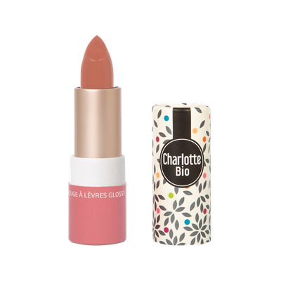 Rouge à lèvres glossy Bois de rose - Charlotte Bio - Maquillage