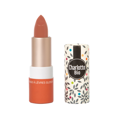 Rouge à lèvres glossy Nude moka - Charlotte Bio - Maquillage