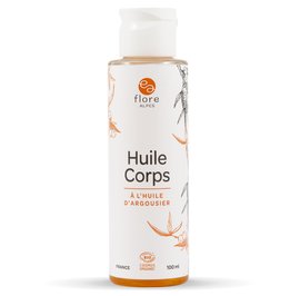 Huile sèche pour le corps à l'huile d'argousier et de jojoba - FLORE ALPES - Massage et détente - Corps