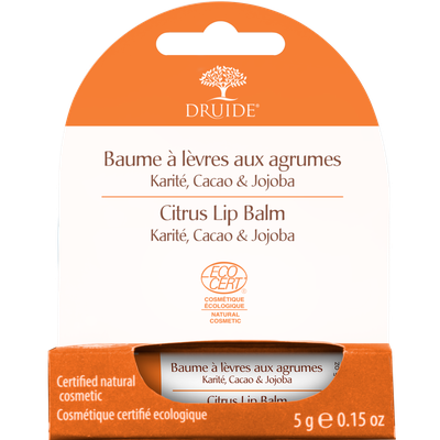 Citrus Lip Balm with Shea Butter, Cacao & Jojoba - DRUIDE - Face