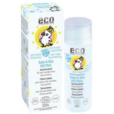 Baby & Kids Crème solaire indice 50+ neutre - Eco cosmetics - Solaires