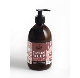 Savon d'Alep liquide 25 % de laurier - TADE - Hygiène