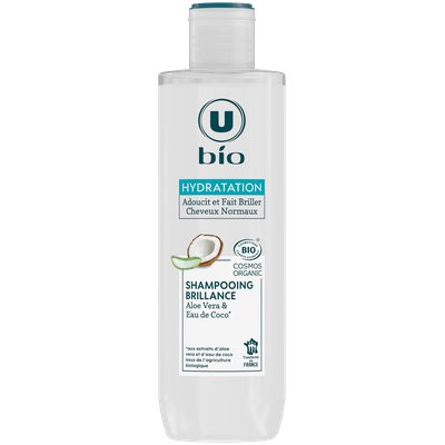 Shampooing brillance hydratation à l'aloe vera et à l'eau de coco U BIO - U BIO - Cheveux