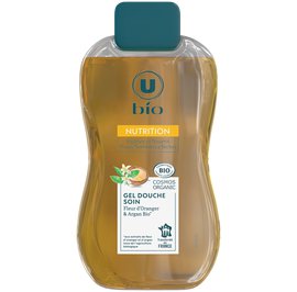 Gel douche soin Fleur d' Oranger & Argan Bio Nutrition Hydrate et Nourrit Peaux Normales à Sèches - U BIO - Hygiène