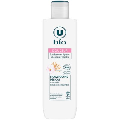 Shampooing douceur délicat aux extraits d'avoine et de fleur de cerisier U BIO - U BIO - Cheveux