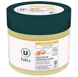 Masque nutrition cheveux secs à l'extrait d'amande douce et à l'huile d'argan U BIO - U BIO - Cheveux