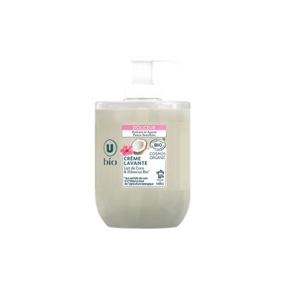 Crème lavante douceur Lait de coco & hibiscus - U BIO - Hygiène