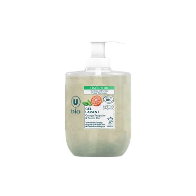 Gel lavant fraicheur orange sanguine & basilic - U BIO - Hygiène