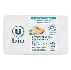 SAVON VEGETAL RESSOURCANT PECHE ET JASMIN - U BIO - Hygiène