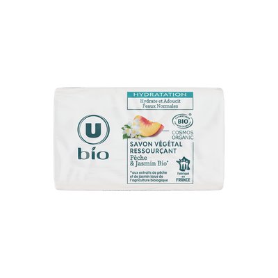 SAVON VEGETAL RESSOURCANT PECHE ET JASMIN - U BIO - Hygiène