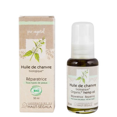 Organic* hemp oil - Laboratoire du haut segala - Face - Hair - Massage and relaxation - Body