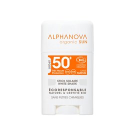 Stick solaire blanc très haute protection visage SPF50+ - ALPHANOVA ORGANIC SUN - Solaires