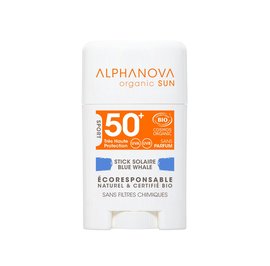 Stick solaire bleu très haute protection visage SPF50+ - ALPHANOVA ORGANIC SUN - Solaires